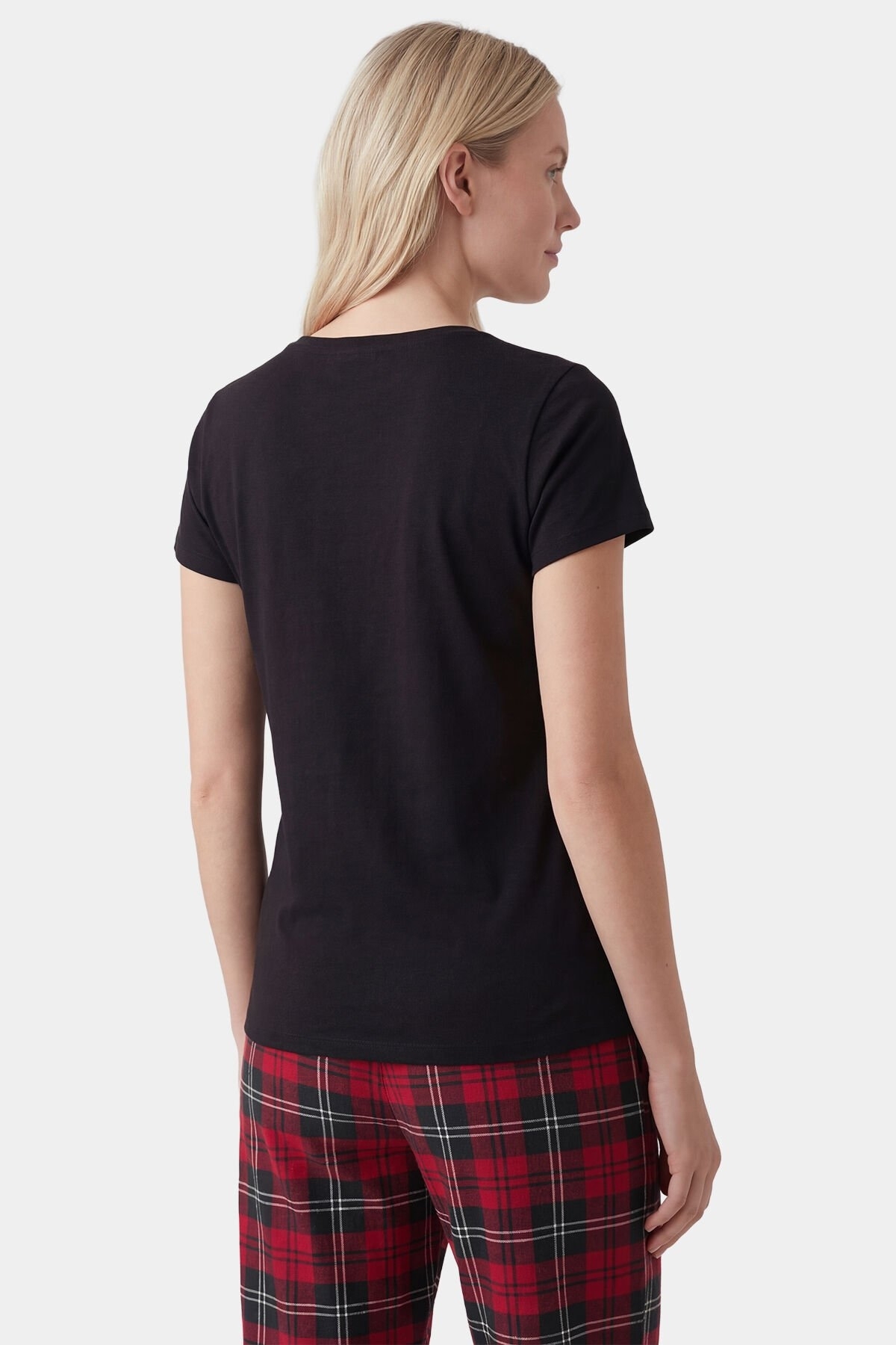 Pamuklu Ekoseli Kırmızı Kadın Pijama Takımı Türen 3618 - Kırmızı