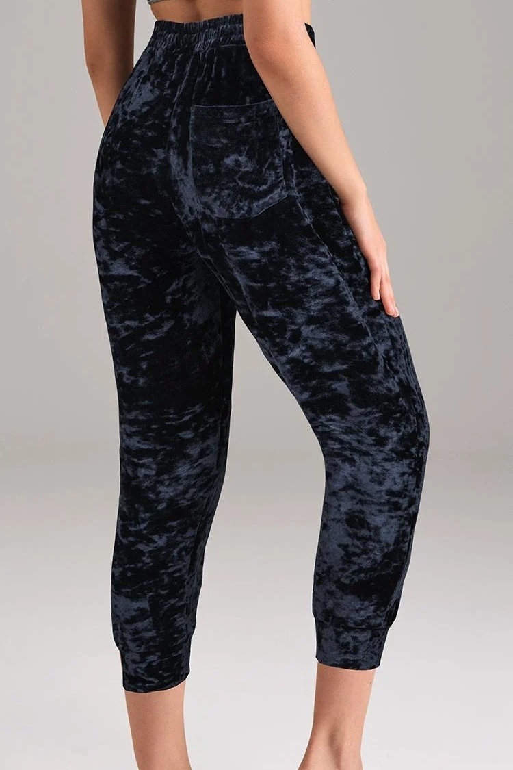 Kadife Beli Lastikli Capri Kadın Pijama Altı Doreanse 4420 - Lacivert