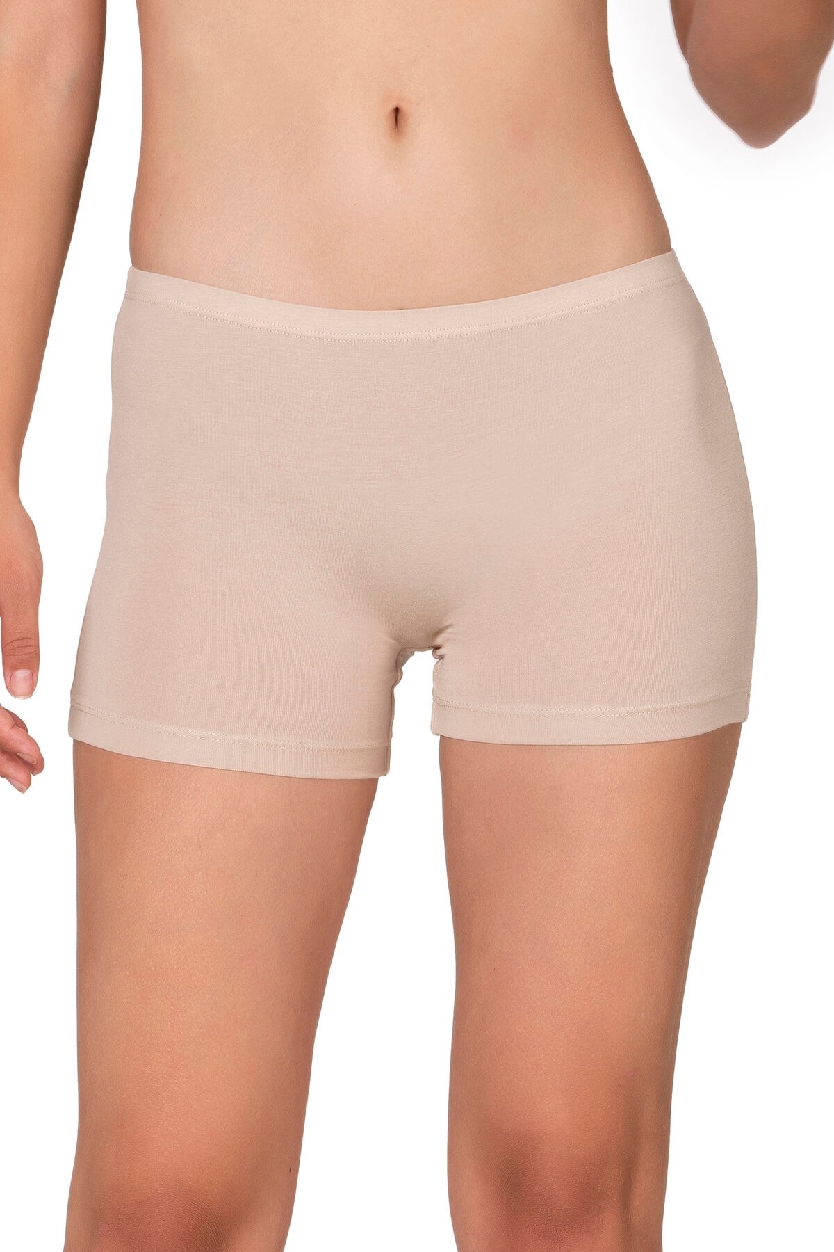 Kadın Premium Kumaş Modal Pamuklu Esnek Rahat Mini Boxer Şort Tayt Özkan 27782 - Taş