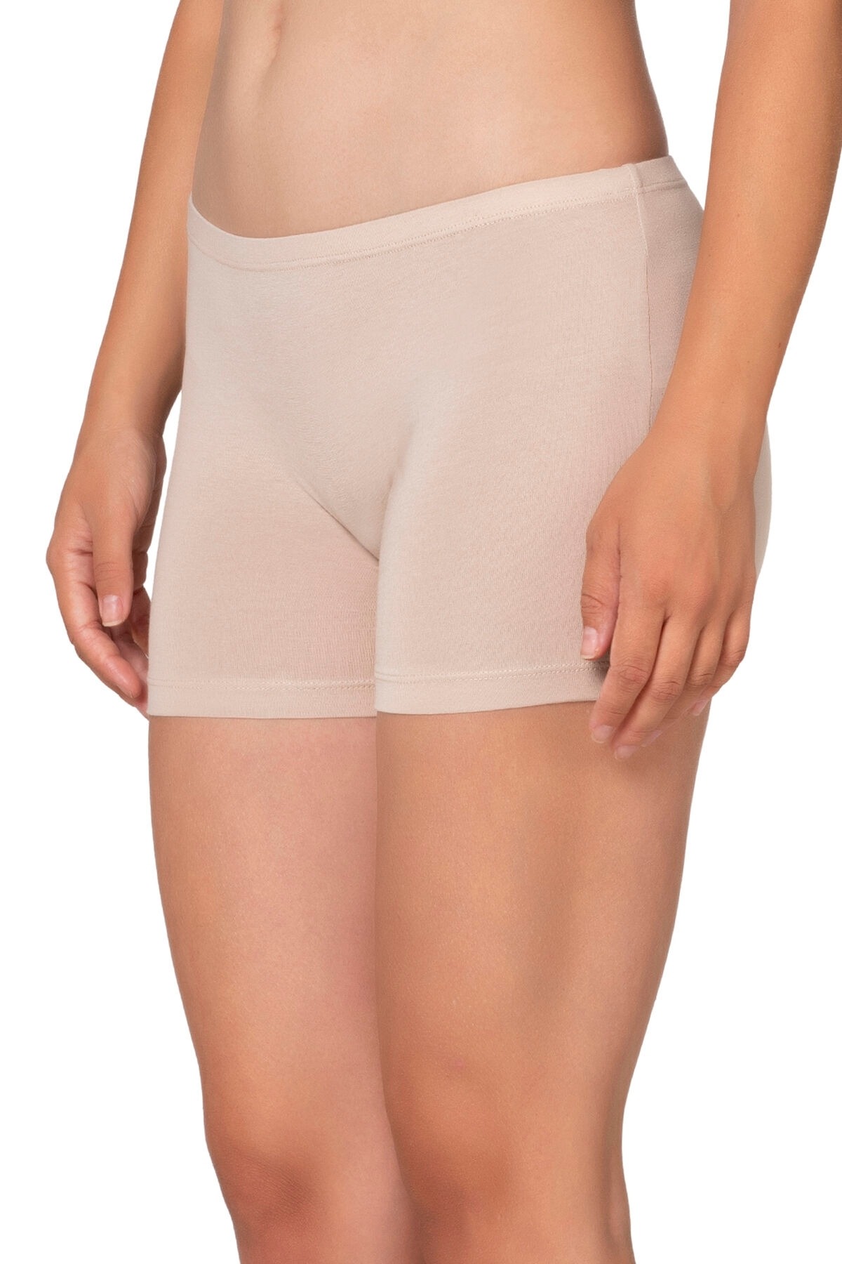 Kadın Premium Kumaş Modal Pamuklu Esnek Rahat Mini Boxer Şort Tayt Özkan 27782 - Taş