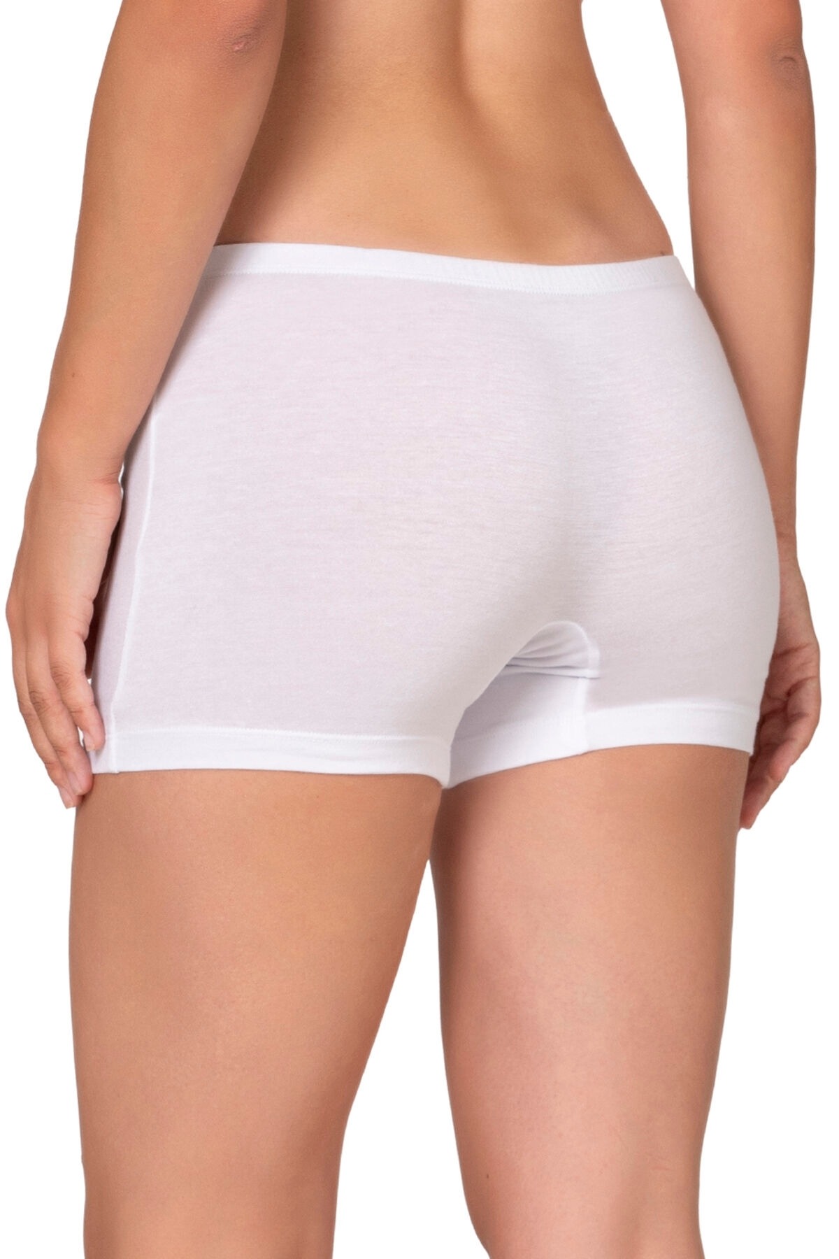 Kadın Premium Kumaş Modal Pamuklu Esnek Rahat Mini Boxer Şort Tayt Özkan 27782 - Beyaz