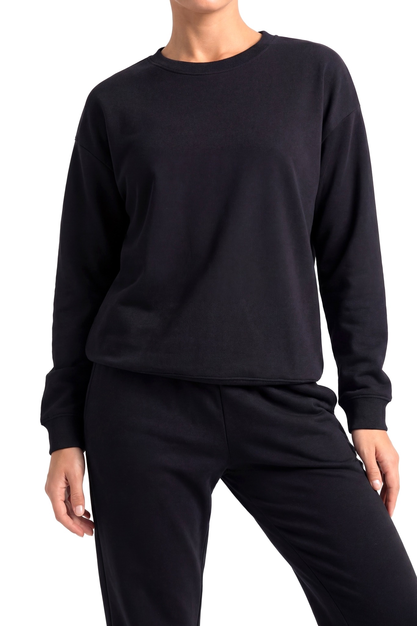 Kadın Siyah Basic Sweatshirt Eşofman Takımı Akbeniz 2790 - Siyah