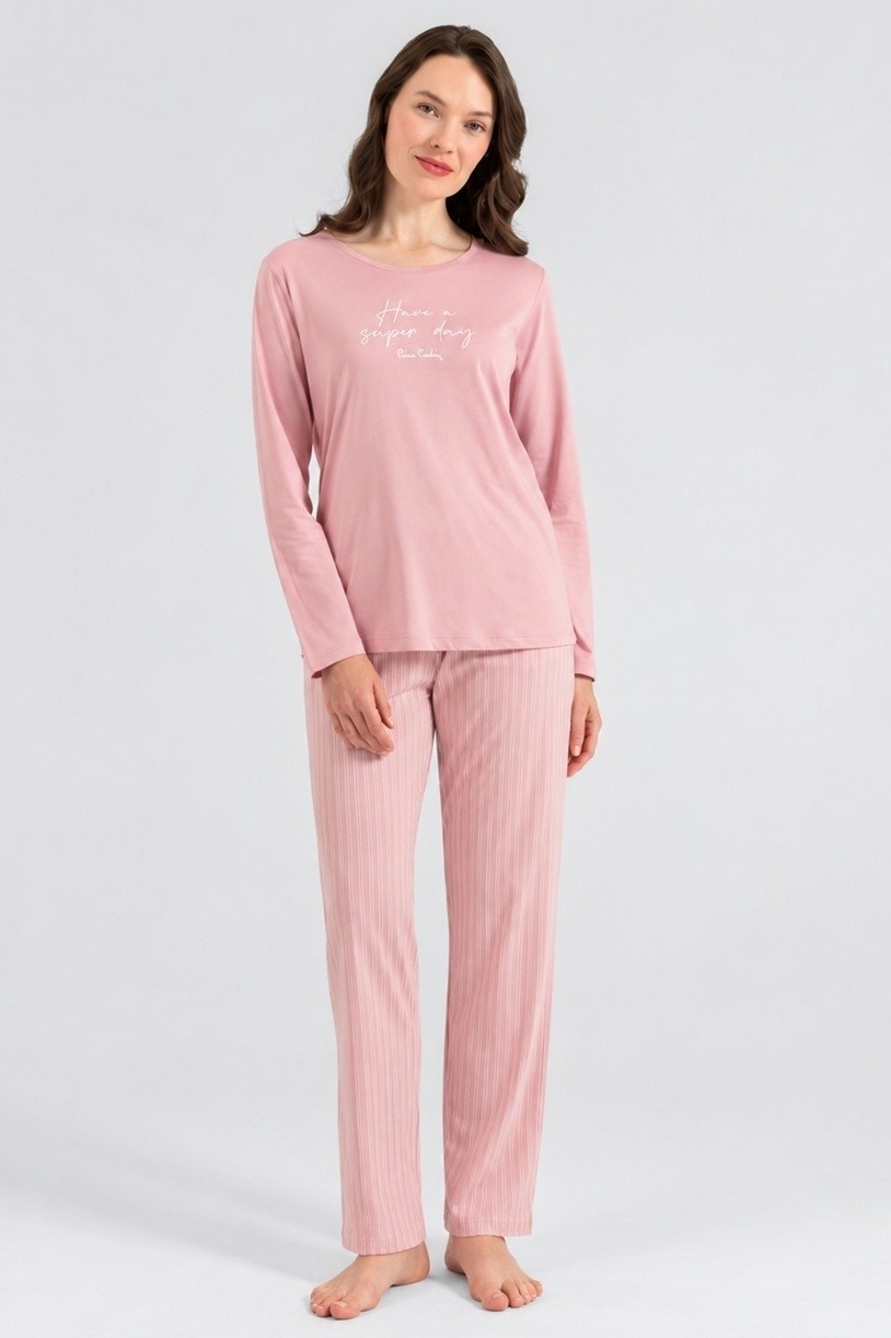 Pierre Cardin Kadın Uzun Kollu Pijama Takımı Pierre Cardin 8409 - Görsel 2