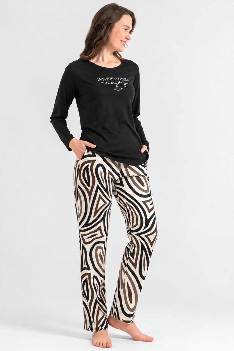 Pierre Cardin Kadın Uzun Kollu Pijama Takımı Pierre Cardin 8410 - Görsel 2