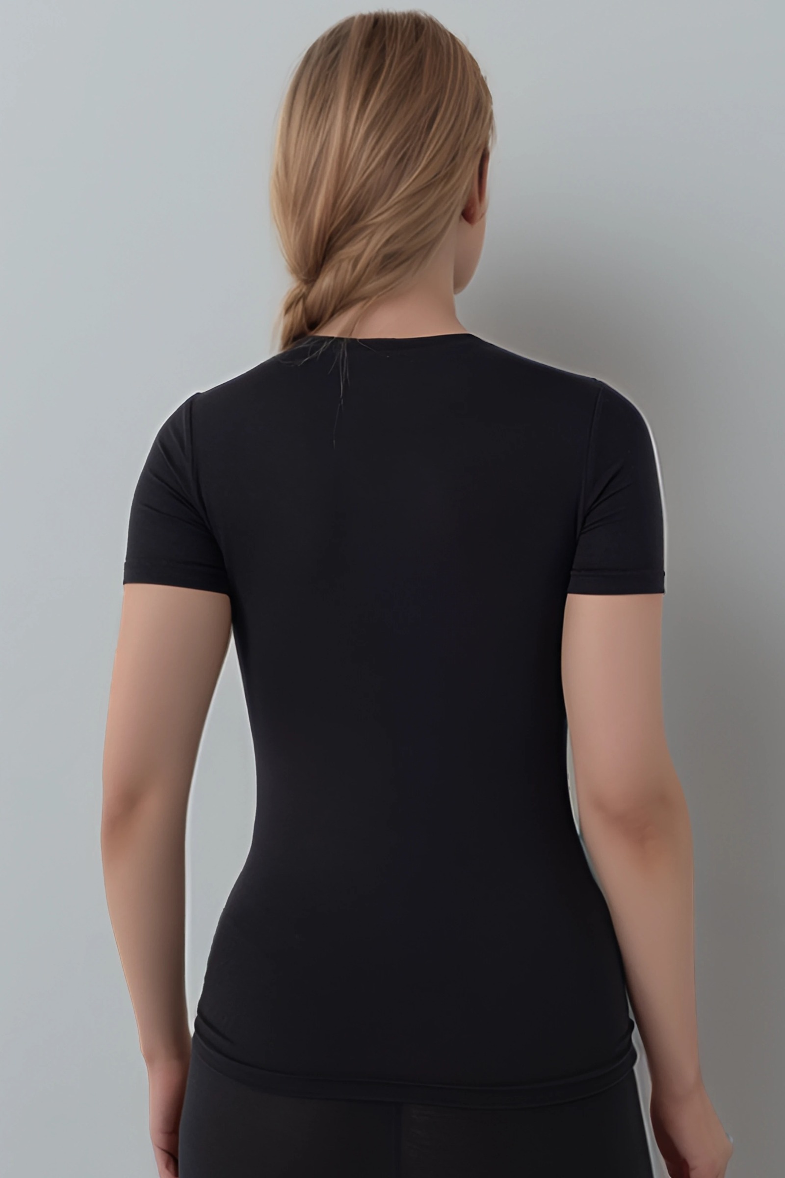 Pamuklu Nefes Alabilen Kısa Kollu T-Shirt Confeo 801 - Siyah