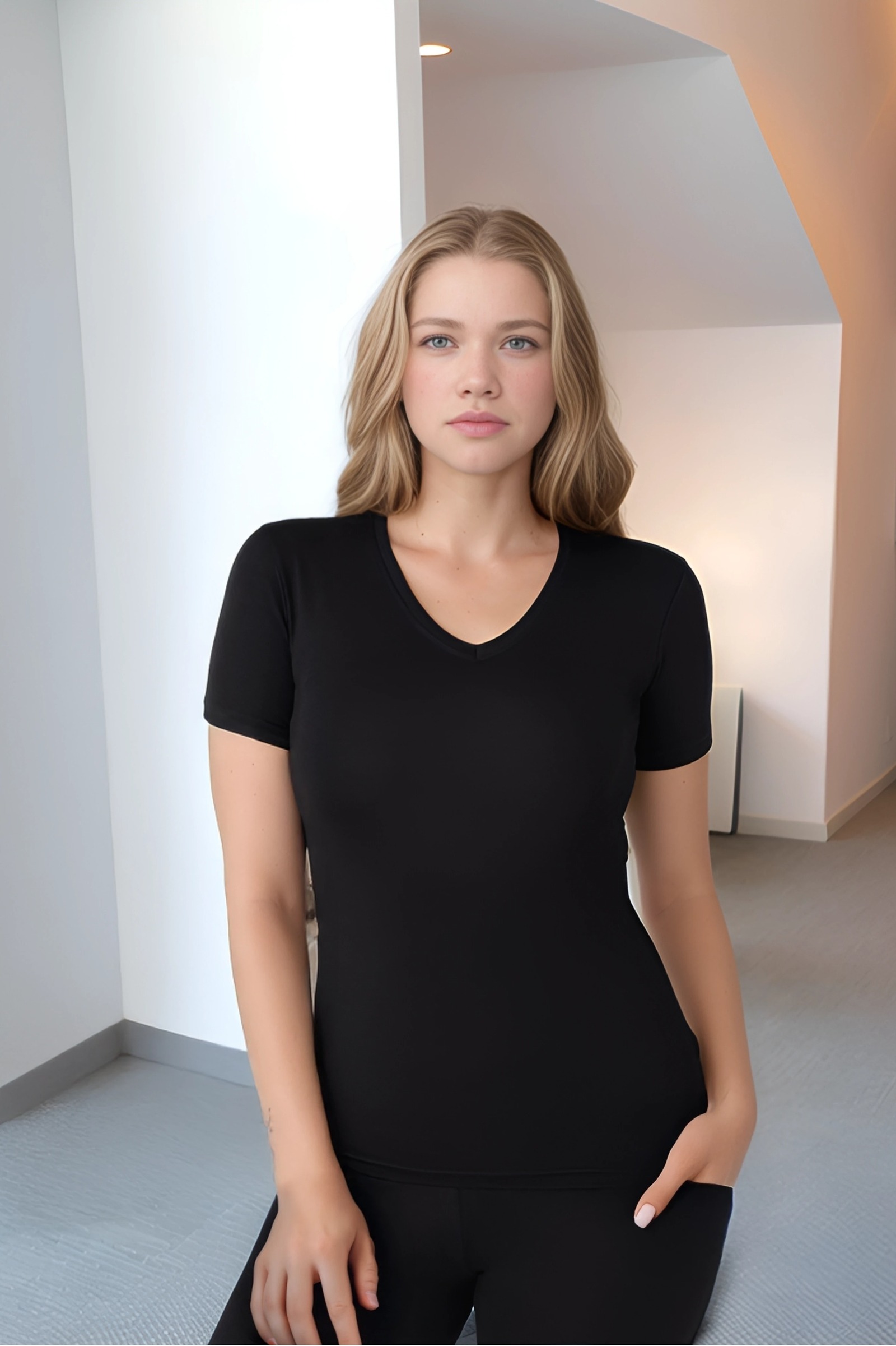 Pamuklu Nefes Alabilen Kısa Kollu T-Shirt Confeo 801 - Siyah