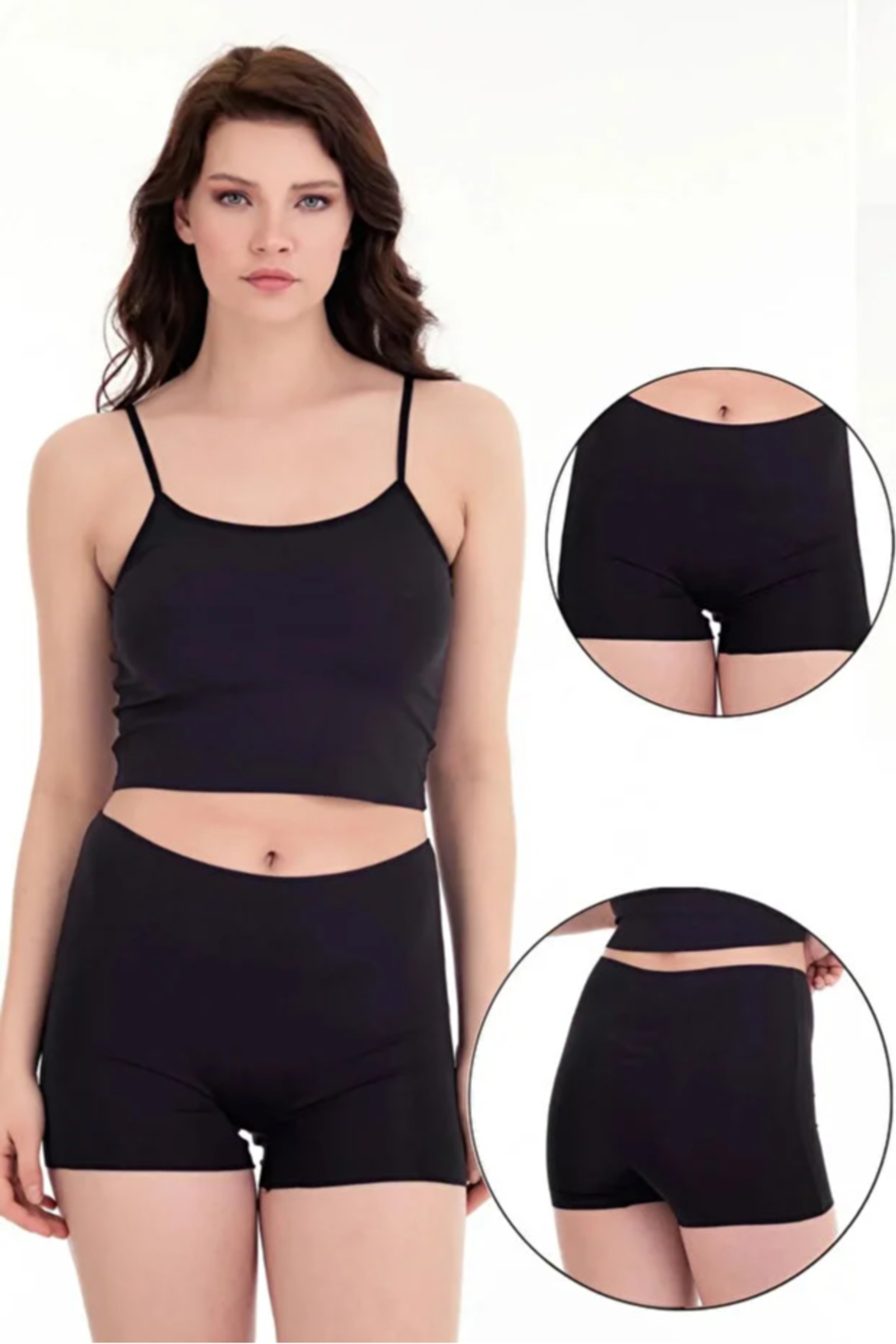 Lazer Kesim Boxer Şort Form Angel 6005 - Siyah