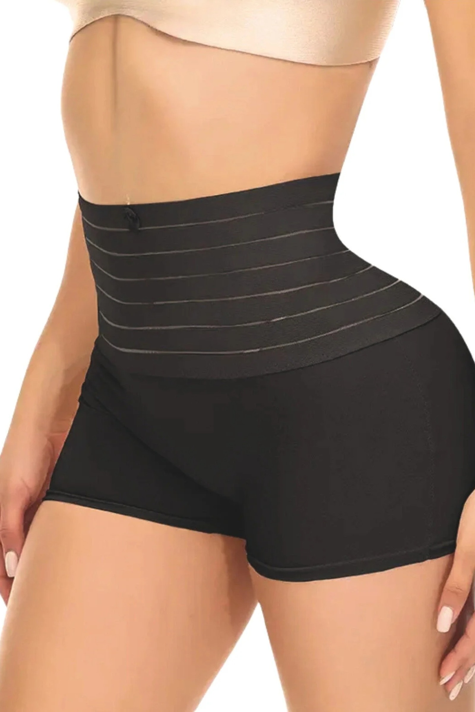 Lazer Kesim Yüksek Bel Boxer Korse Form Angel 3207 - Siyah