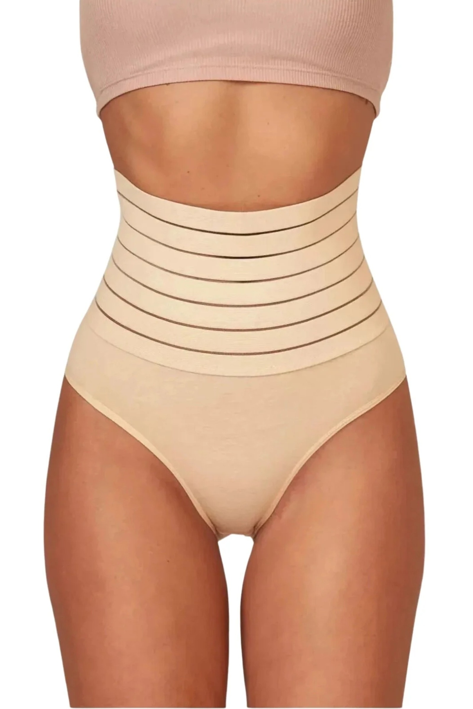 Lazer Kesim Yüksek Bel Slip Korse Form Angel 3206 - 3 Adet - Ten