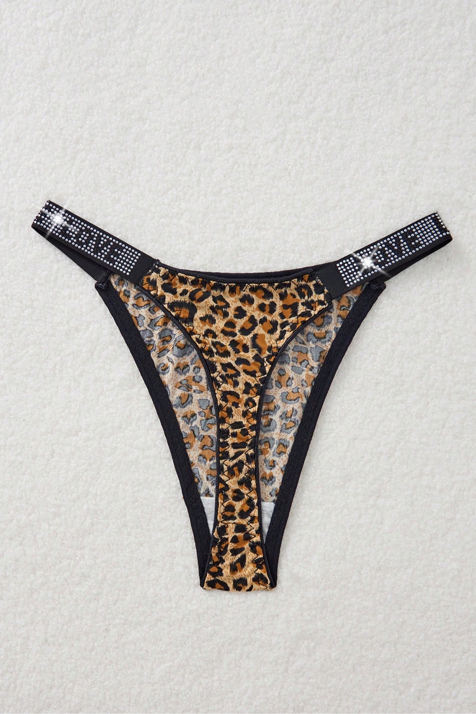 Leopar Fantazi Tanga Şeritli Feel Lady F1067 - Kahverengi