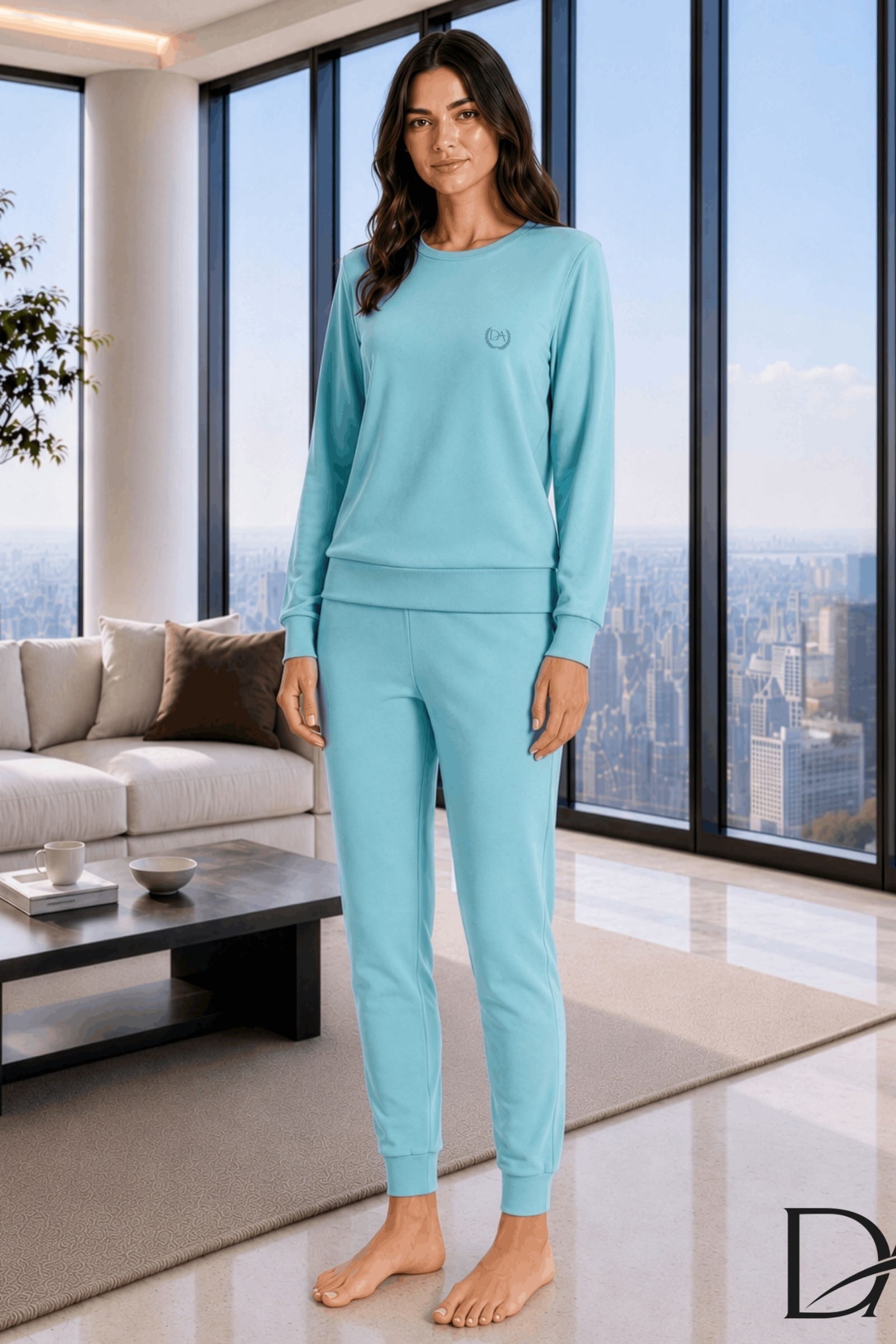 Mavi Kadın T-Shirt Pantolon Takımı Doreanse 4485 - Görsel