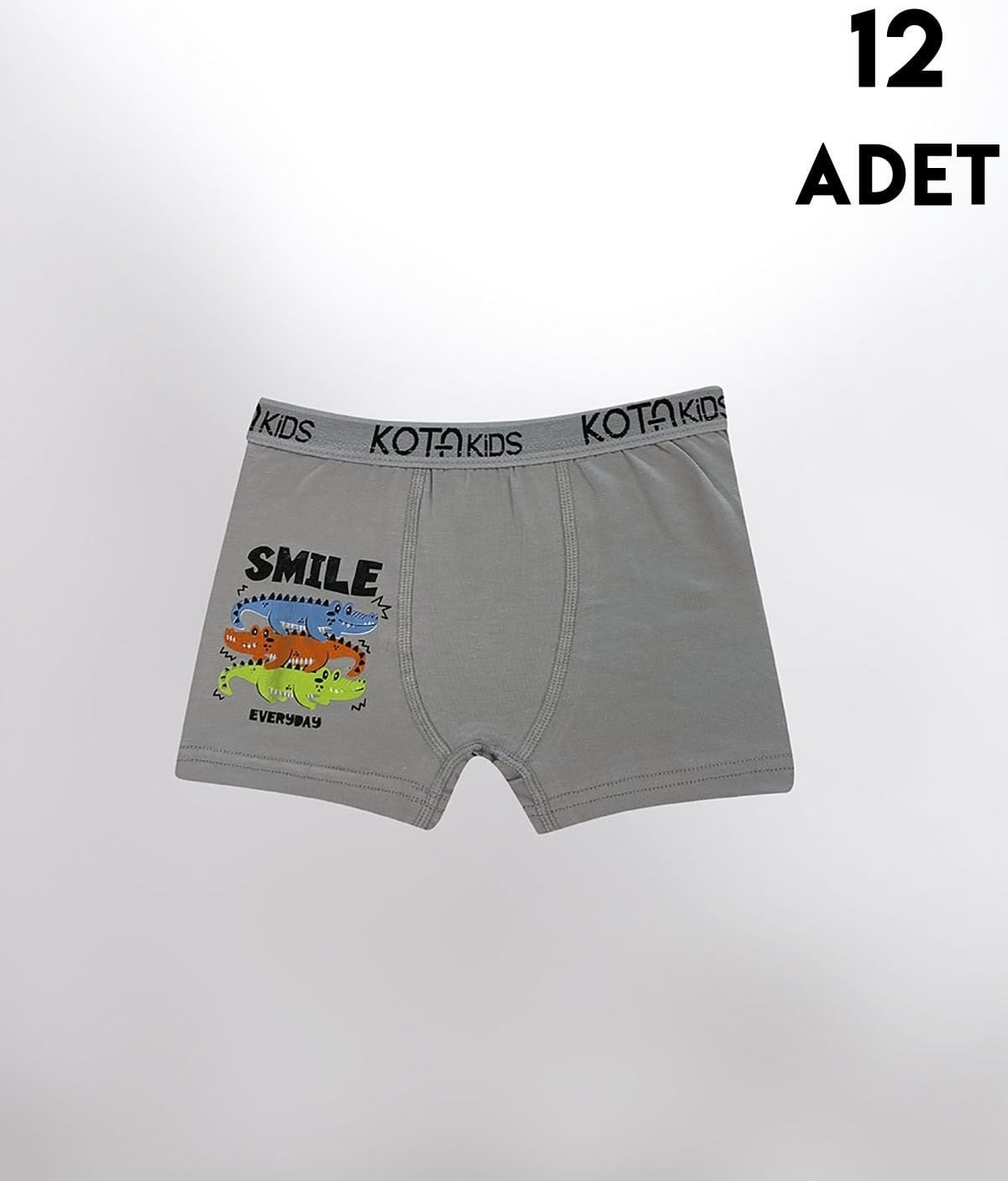 Parça Baskılı Penye Erkek Çocuk Boxer 12'li Kota 1005 - Asorti