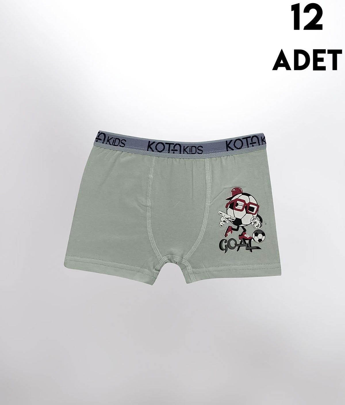 Parça Baskılı Penye Erkek Çocuk Boxer 12'li Kota 1005 - Asorti