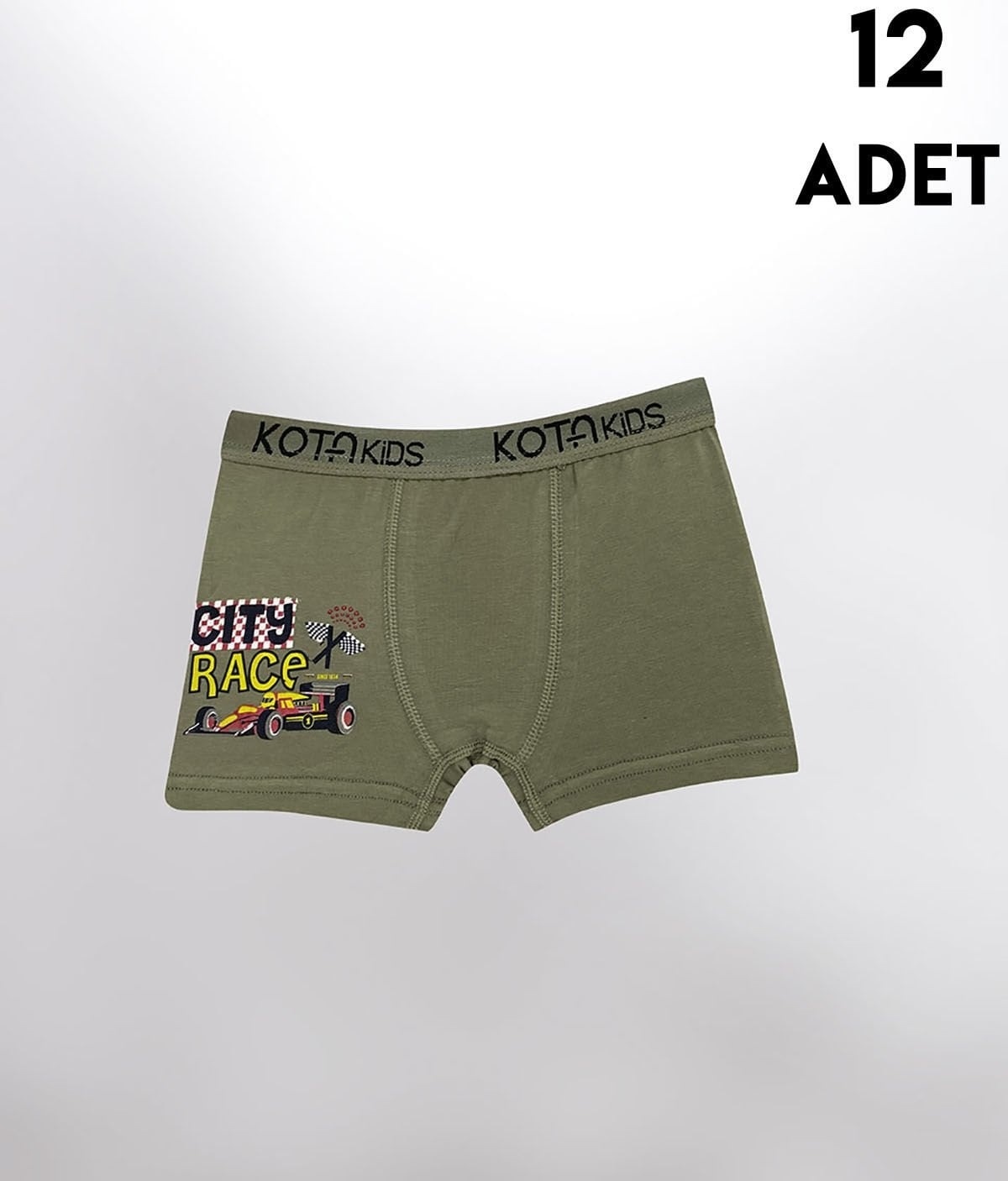 Parça Baskılı Penye Erkek Çocuk Boxer 12'li Kota 1005 - Asorti