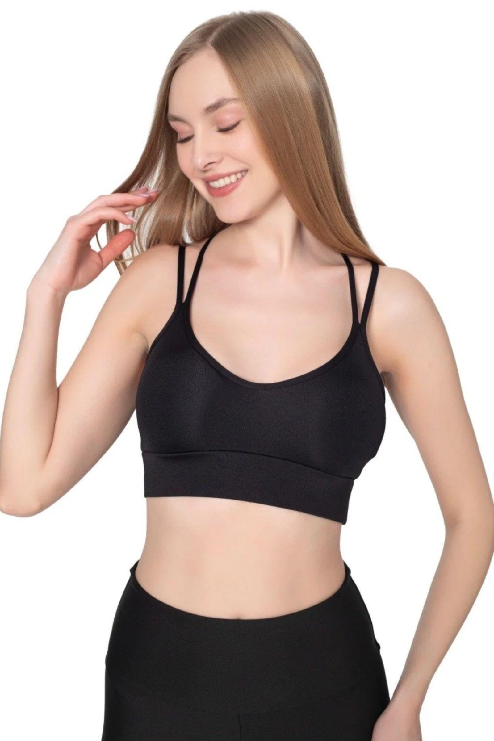 Anı Pedli Çapraz Askılı Toparlayıcı Spor Crop Büstiyer Anı 4001 - Görsel 3