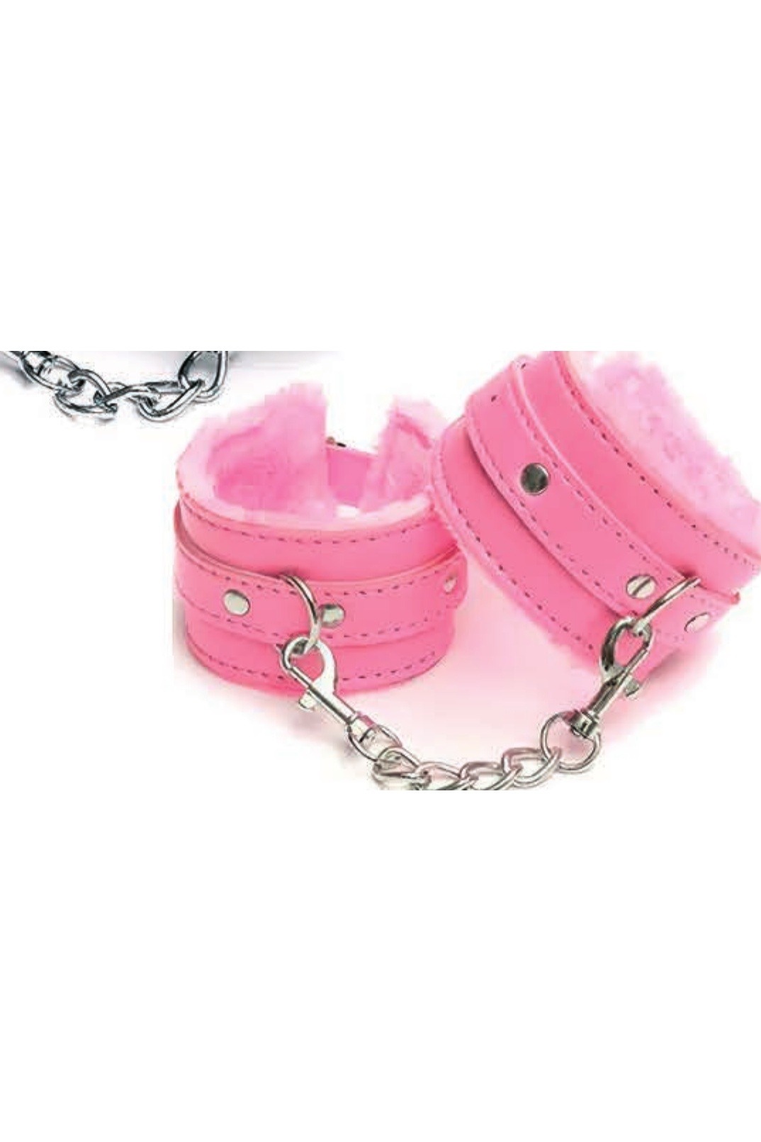 Peluş Astarlı Deri El Kelepçesi NightLight 8016 - Pembe
