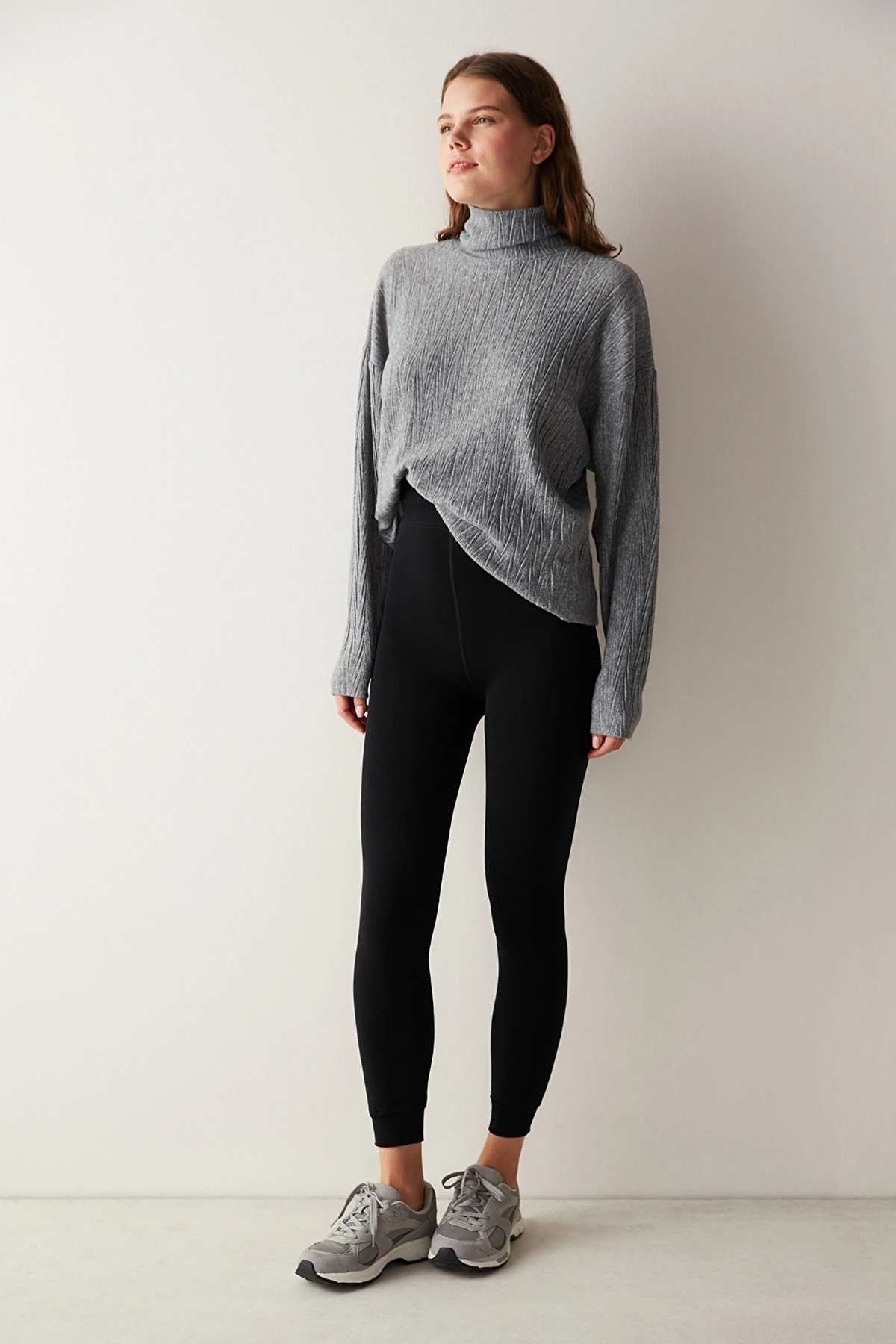 Termal Yumuşak Dokulu Tayt Penti 8901933236480 - Siyah