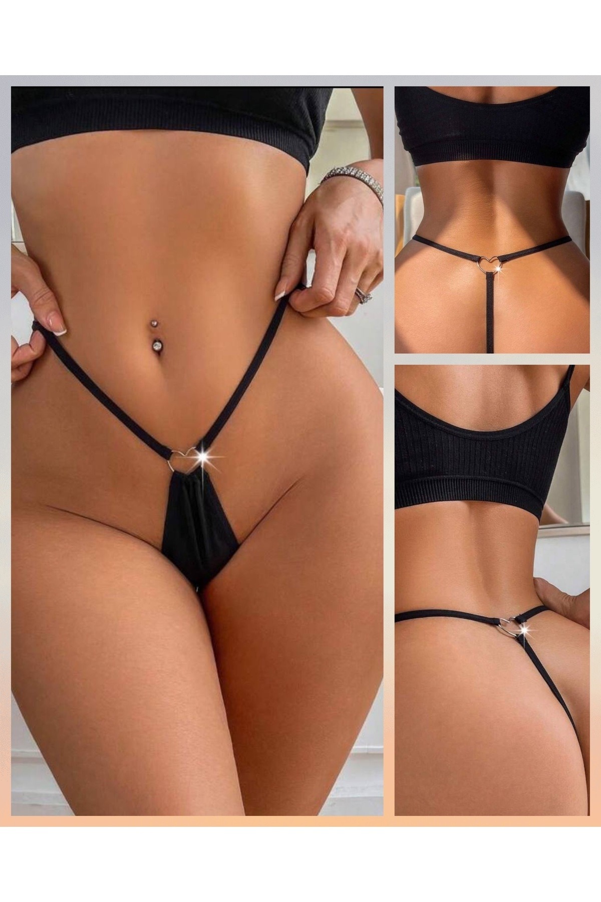 Siyah Seksi Tanga Feel Lady F1055 - Siyah