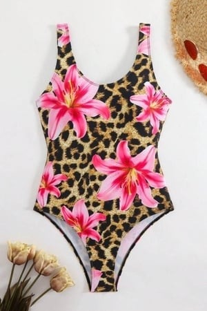 Tek Parça Leopar Baskılı Mayo Bella Notte M-9033 - Çok Renkli