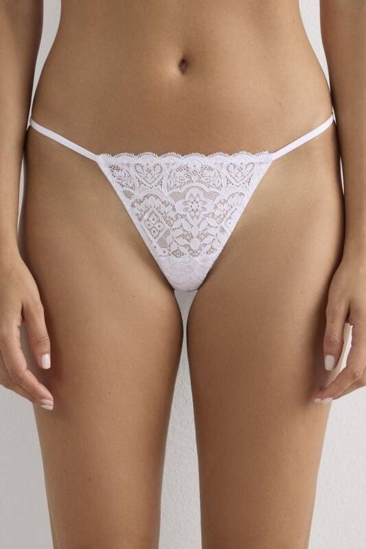 Transparan Dantel Tanga Külot Venlisa V6500 - Beyaz