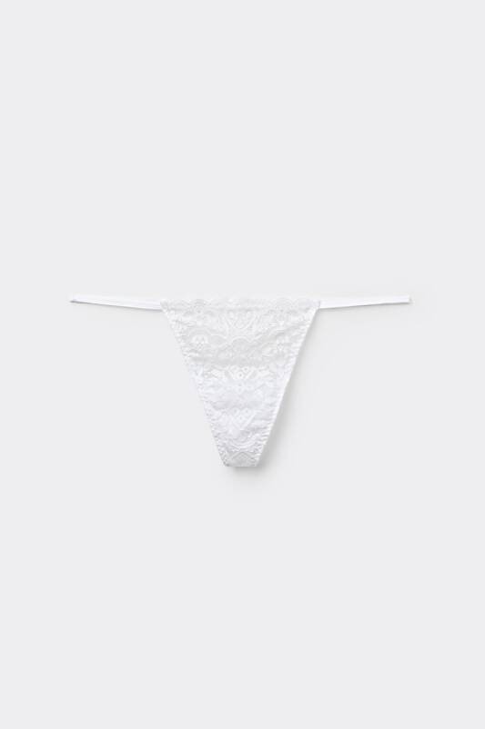 Transparan Dantel Tanga Külot Venlisa V6500 - Beyaz
