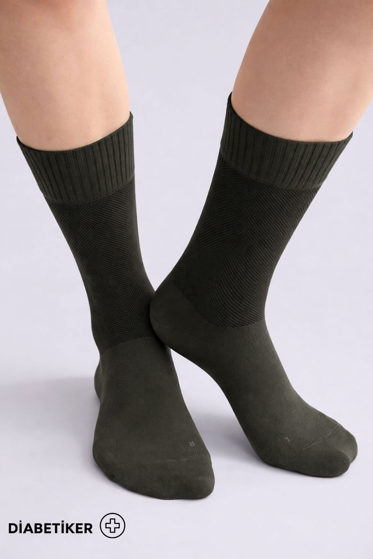 Unisex Diyabetik Bambu Soket Çorap Mısırlı UMDK000021 - Siyah