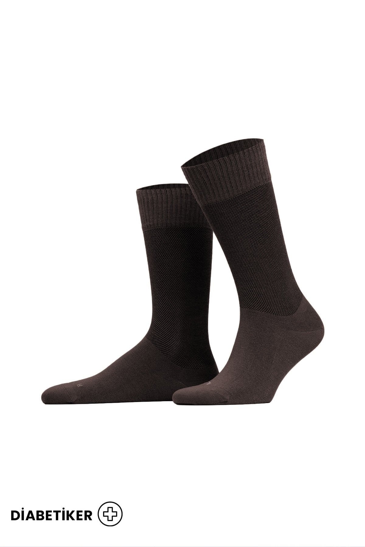 Unisex Diyabetik Bambu Soket Çorap Mısırlı UMDK000021 - Siyah