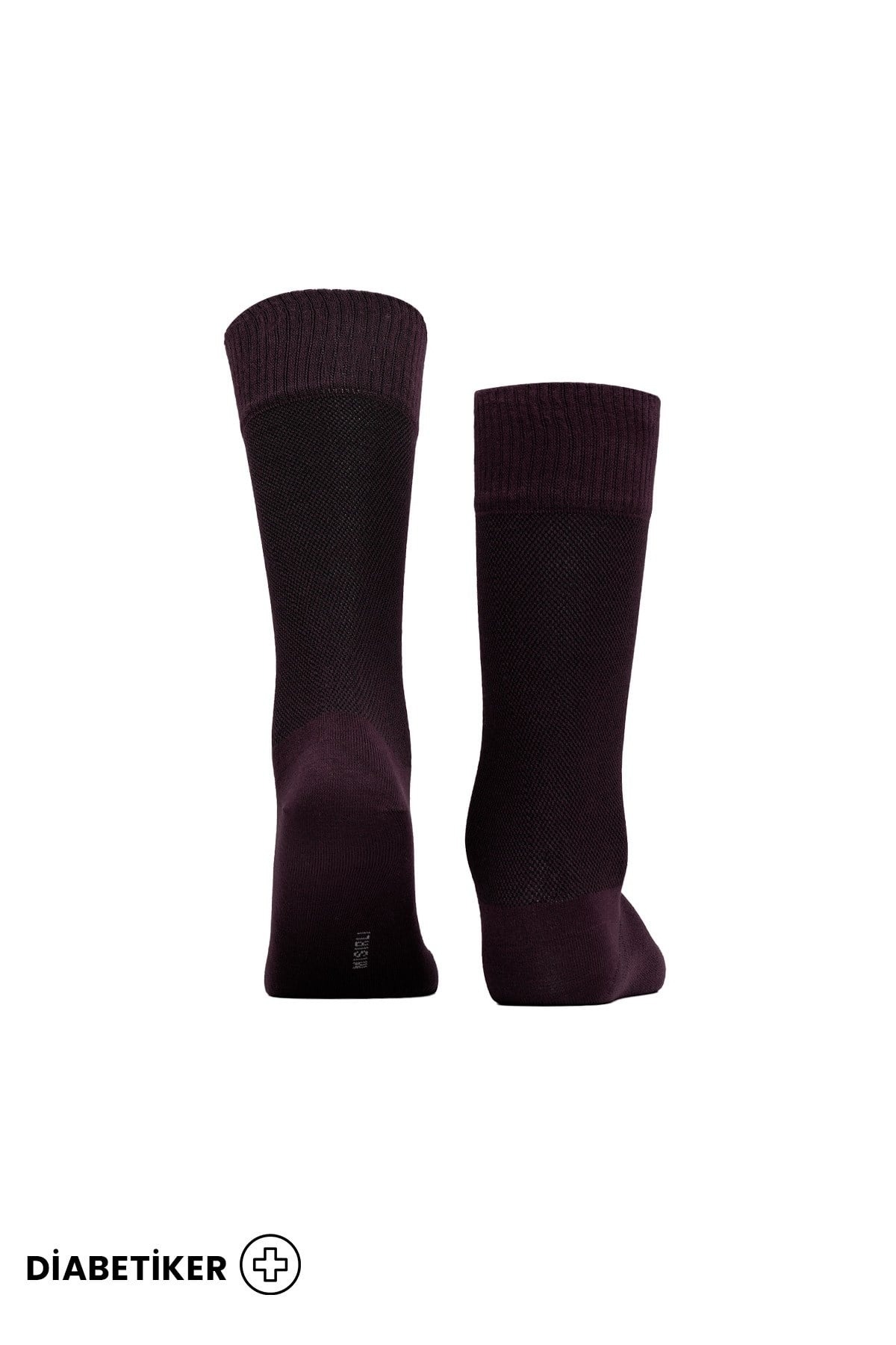 Unisex Diyabetik Bambu Soket Çorap Mısırlı UMDK000021 - Siyah