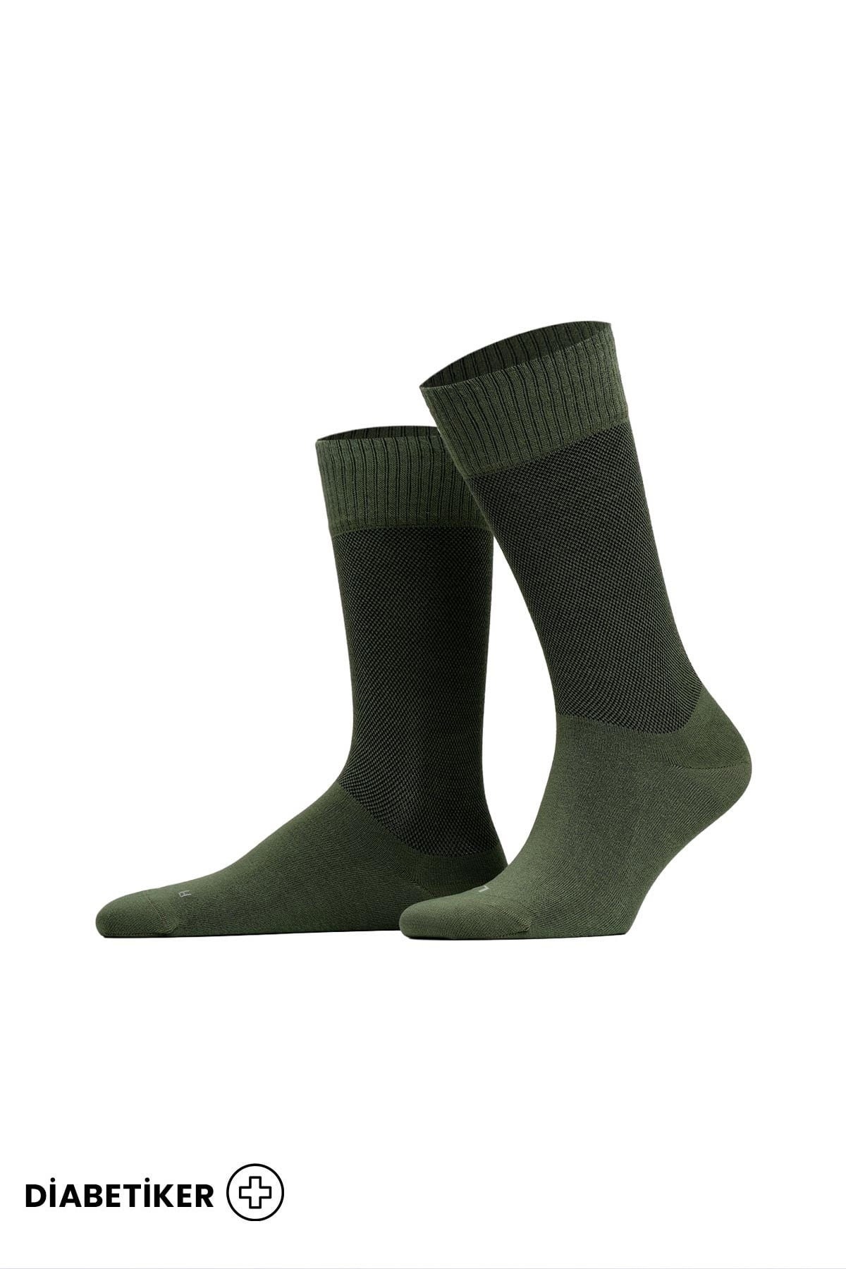 Unisex Diyabetik Bambu Soket Çorap Mısırlı UMDK000021 - Siyah