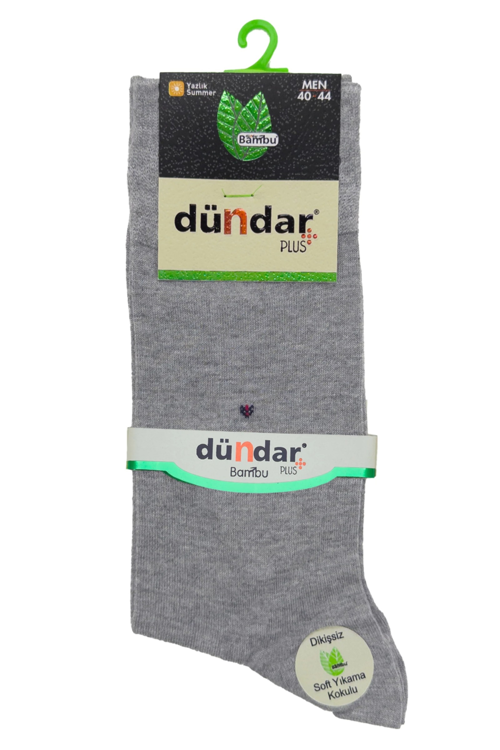 Yazlık İnce 12'li Bambu Erkek Çorap 40-44 Dündar 5534-1 - Gri