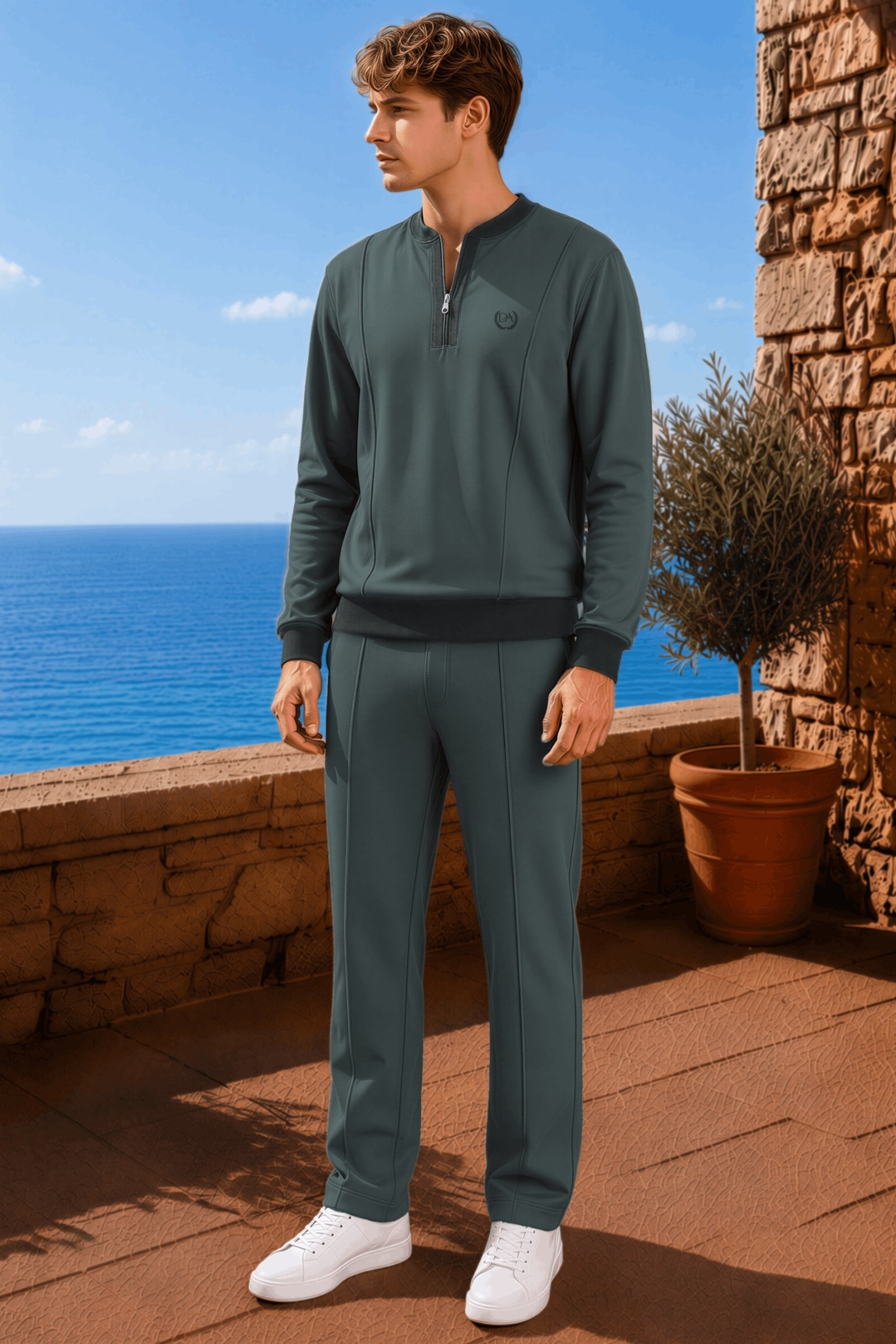 Yeşil Erkek T-Shirt Pantolon Takımı Doreanse 4642 - Görsel