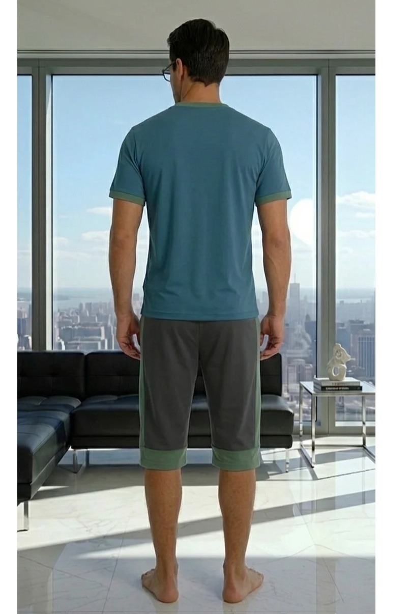 Yeşil Erkek T-Shirt Şort Takım Doreanse 4605 - Görsel