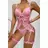 Pembe Modern Şık Rahat Dantelli Jartiyer Gecelik Set İzabel 12011
