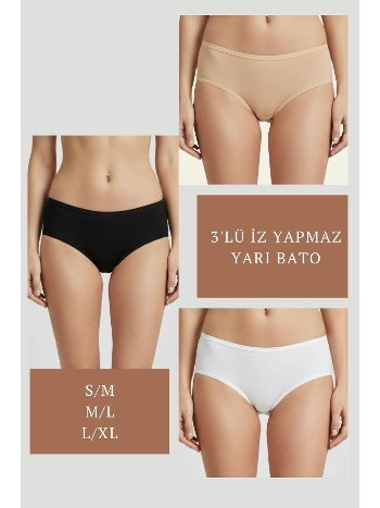 3'lü İz Yapmaz Yarı Bato Yüksek Bel Külot Anı 2850