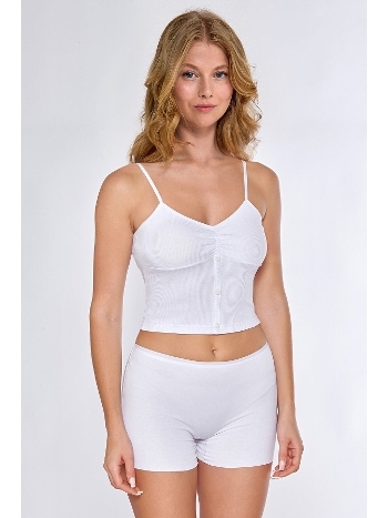 Kadın İp Askılı Crop Atlet Berrak 7052