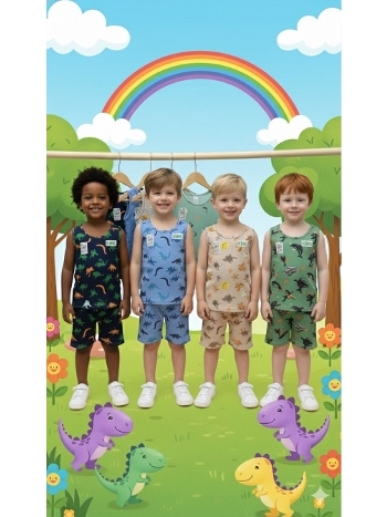 Desenli Erkek Çocuk Takım 6'lı Defnem 3501