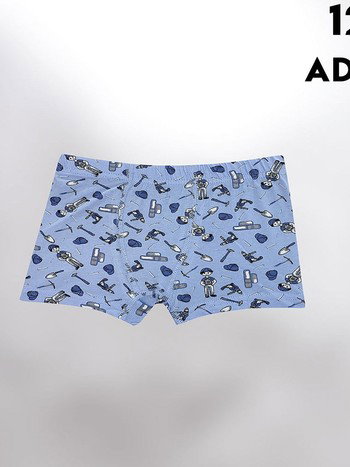 Desen Baskılı Penye Erkek Çocuk Boxer 12'li Kota 1013