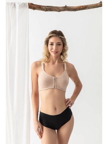 Fermuarli Pamuklu Sporcu Sütyen Ten Gallipoli 1061