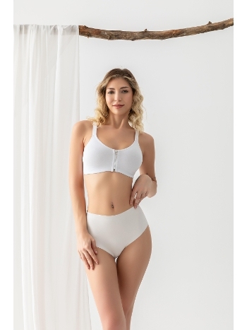 Fermuarli Pamuklu Sporcu Sütyeni Beyaz Gallipoli 1061
