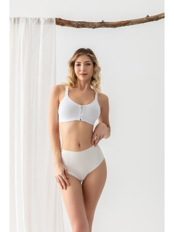 Fermuarli Pamuklu Sporcu Sütyeni Beyaz Gallipoli 1061