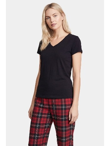 Pamuklu Ekoseli Kırmızı Kadın Pijama Takımı Türen 3618