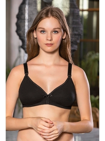 Pamuklu Emzirme Sütyeni Siyah Gallipoli 1080