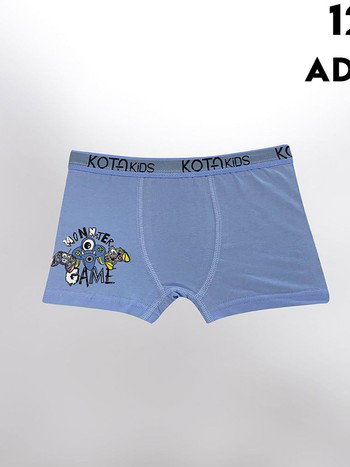 Parça Baskılı Penye Erkek Çocuk Boxer 12'li Kota 1005