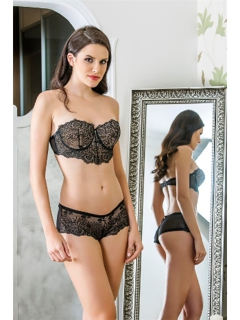 Straplez Sütyen, Boxer Takim Siyah Gallipoli 3513