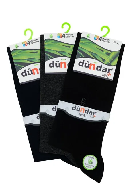 4 Mevsim 12'li Erkek Bambu Çorap 37-41 Dündar 4780 - Siyah