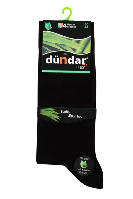 4 Mevsim 12'li Erkek Bambu Çorap 40-44 Dündar 5602 - Siyah