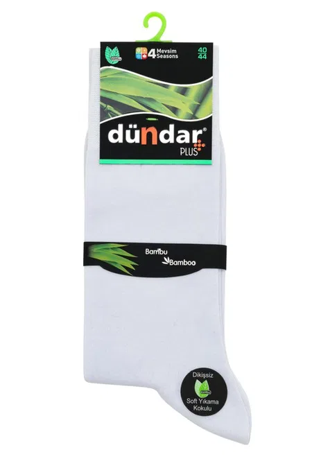 4 Mevsim 12'li Erkek Bambu Çorap 40-44 Dündar 5602 - Beyaz