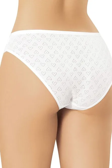 Ajurlu Transferli Pamuklu Kadın Bikini Külot Kota 5031 - Beyaz