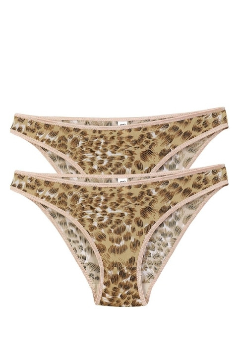 Akbeniz Kadın Leopar Desenli 2'li Slip S0021