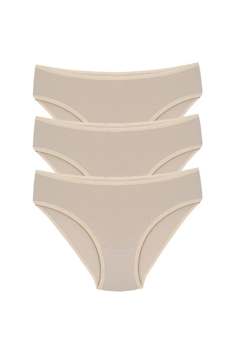 Akbeniz C001 Kız Çocuk 3'lü Sütlü Kahve Külot